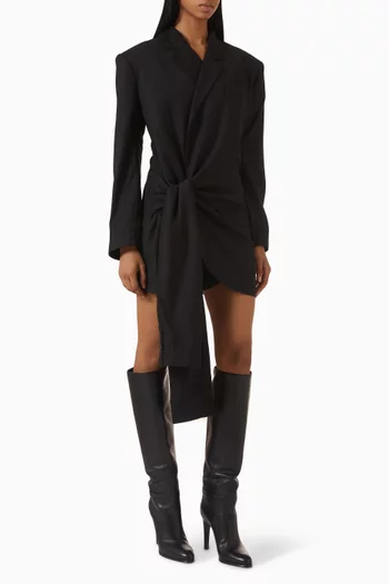 Belted Blazer Dress in Wool Blend