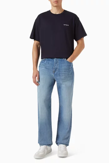 Script Embroidery T-shirt in Cotton Jersey