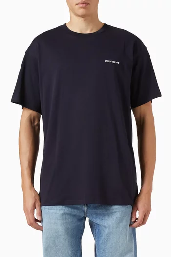 Script Embroidery T-shirt in Cotton Jersey