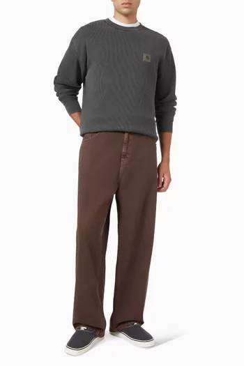 Brandon Loose Straight Pants in Clark Cotton Twill