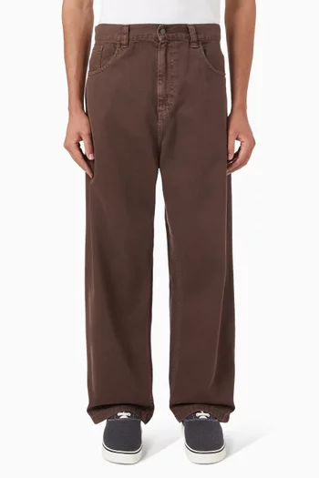 Brandon Loose Straight Pants in Clark Cotton Twill