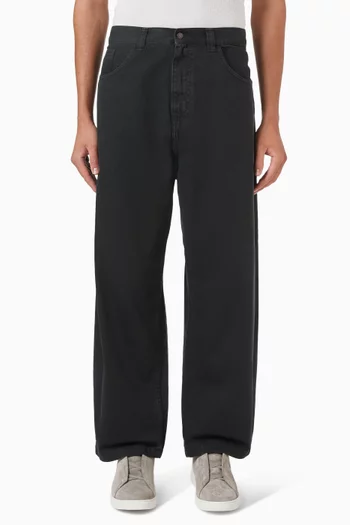 Brandon Loose Straight Pants in Clark Cotton Twill
