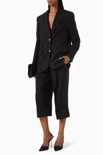 Pinstripe Blazer in Wool