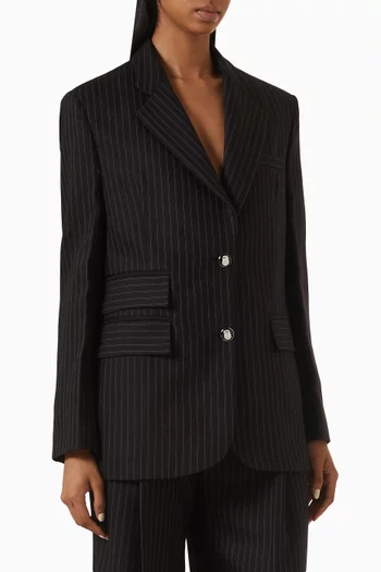 Pinstripe Blazer in Wool
