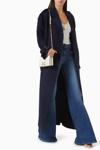 Belted Double-breasted Trench Coat in Wool