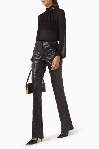 Fish-scale Bootcut Pants