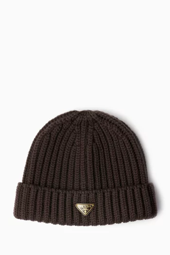 Logo Beanie in Virgin Wool