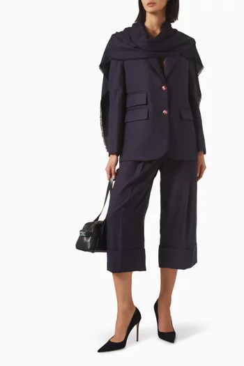 Pinstripe Culotte Pants in Wool