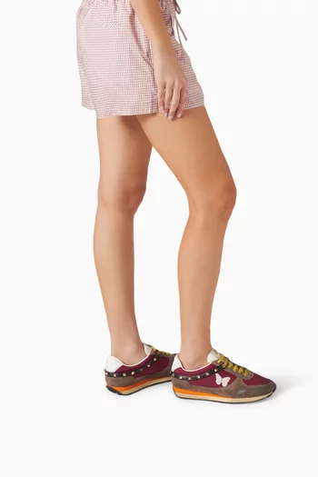 Stud-up Sneakers in Split Leather
