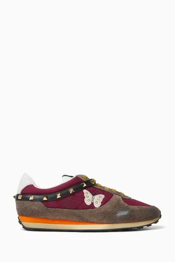 Stud-up Sneakers in Split Leather