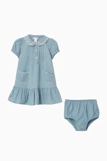 Collared Peplum Flared Dress