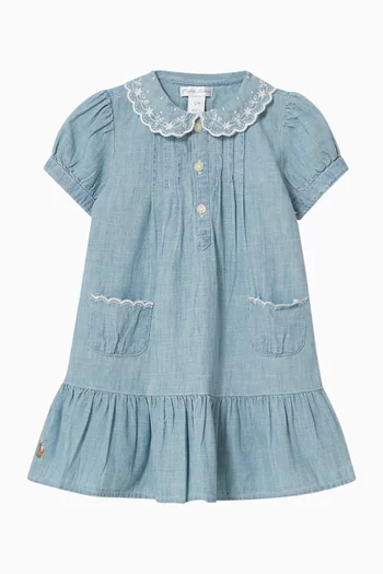 Collared Peplum Flared Dress