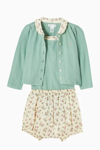 3-piece Cardigan, Shorts & Bodysuit Set