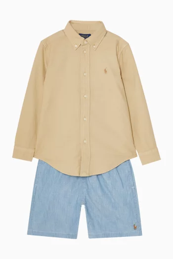 Embroidered Pony Shorts in Cotton