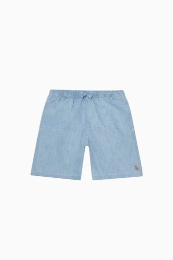 Embroidered Pony Shorts in Cotton