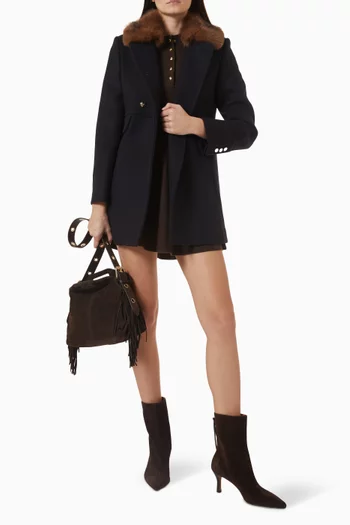 Double-breasted Coat in Wool Blend