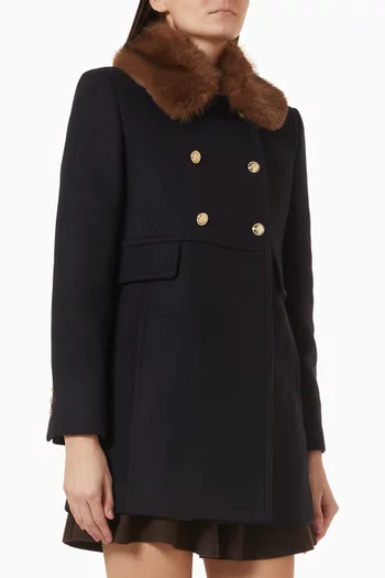 Double-breasted Coat in Wool Blend