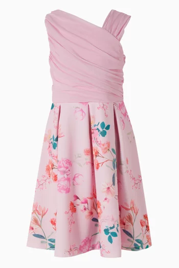 Floral One-shoulder Dress