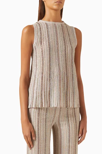 Sequin-embellished Top in Rayon Blend