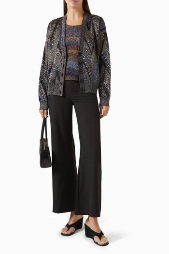 Sequin Zigzag Cardigan