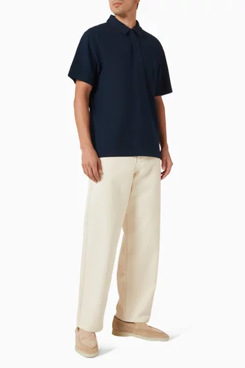 Shore Textured Polo Shirt in Organic Cotton