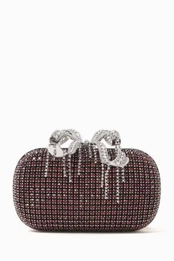 Crystal-embellished Clutch Bag in Chainmail & Satin