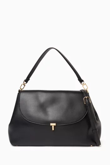 T-Lock Satchel Shoulder Bag in Leather