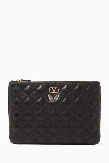 Medium Flutterby Flat Clutch in Shiny Nappa Leather