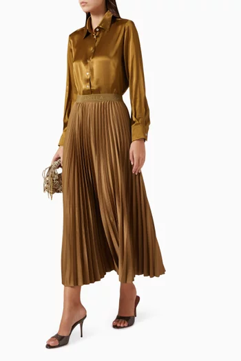 Mllesodo Pleated Skirt in Satin