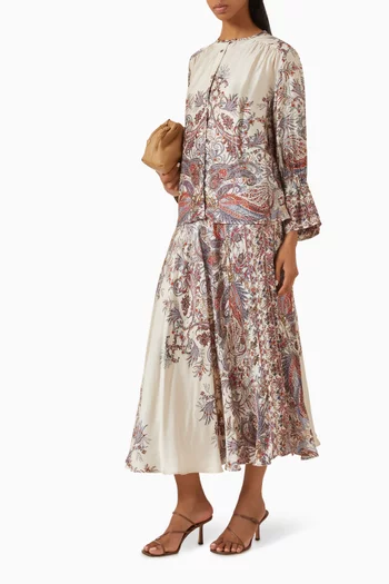 Printed Skirt in Satin