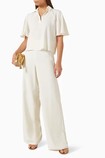 Wide-leg Pants in Crepe Envers Satin