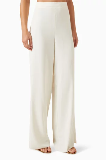 Wide-leg Pants in Crepe Envers Satin
