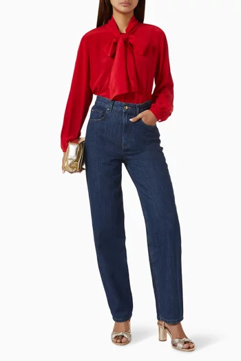 Mora Tie-neck top in Silk