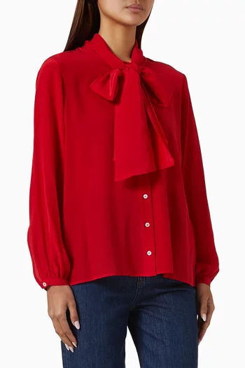 Mora Tie-neck top in Silk