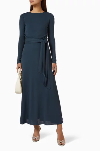 Belted Maxi Dress in Jersey