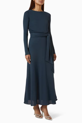 Belted Maxi Dress in Jersey