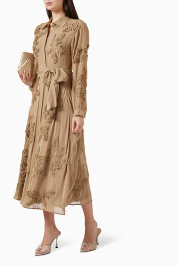 Rum Embroidered Shirt Dress in Viscose