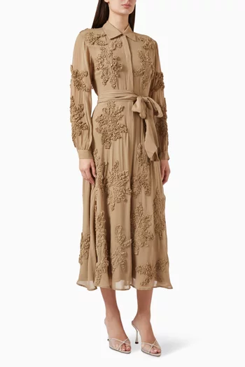 Rum Embroidered Shirt Dress in Viscose