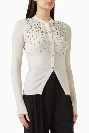 Embellished Cardigan in Knit