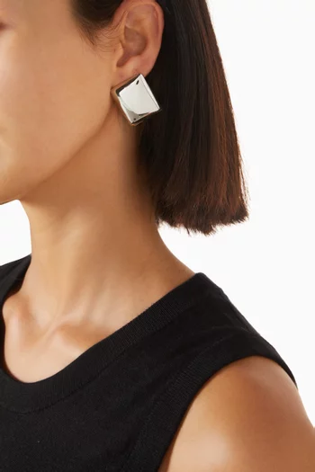 Biarritz Stud Earrings in Rhodium-plated Silver