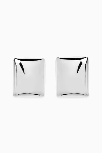 Biarritz Stud Earrings in Rhodium-plated Silver