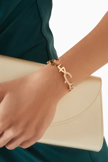 Arabic 'Hobb' Diamond Cuff in 18kt Yellow Gold