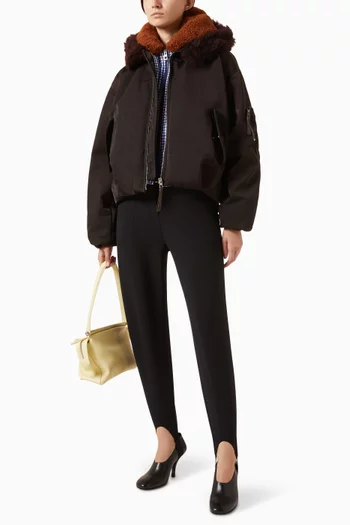 Leather-patch Stirrup Pants