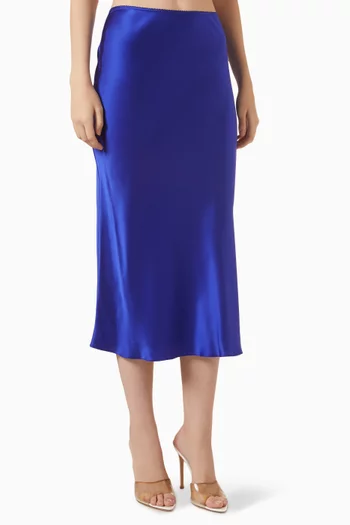 Miranda Scallop-trim Skirt in Silk