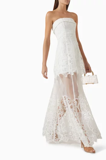 Rennis Embroidered Bustier Gown