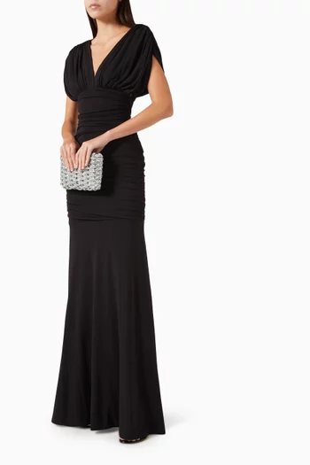Norvelle Draped Gown in Jersey