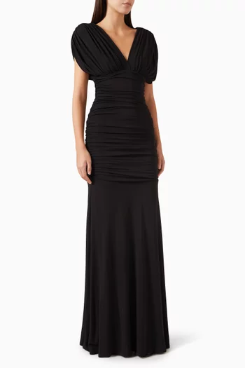 Norvelle Draped Gown in Jersey