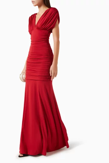 Norvelle Draped Gown in Jersey