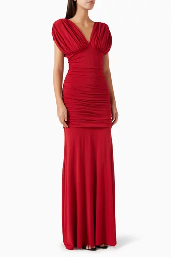 Norvelle Draped Gown in Jersey