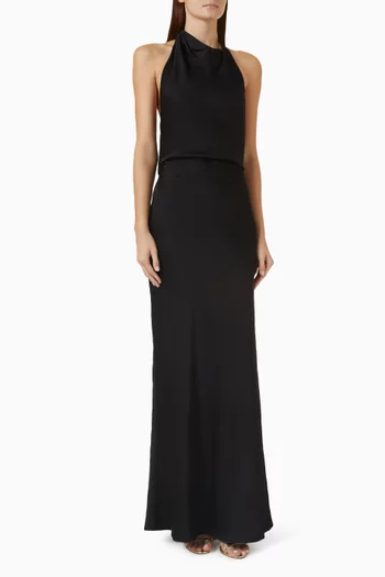 Reannon Draped Gown in Satin
